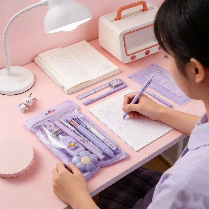 7-in-1 Stationery Set Birthday Present Back to School Gift Pencil Eraser Students Prize School Office Correction Tape Kids hopk