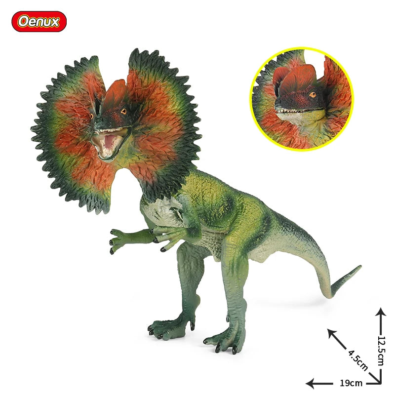 Oenux Jurassic Dinosaur Figurines T-Rex Velociraptor Spinosaurus Dilophosaurus Animal Model Action Figures Collection Kid Toy