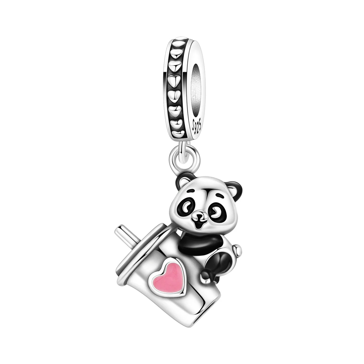 MISEFF Original S925 Sterling Silver Charm Adorable Animal Cute Panda Bead Pendant Charm Fit Bracelet DIY Jewelry Making Gifts