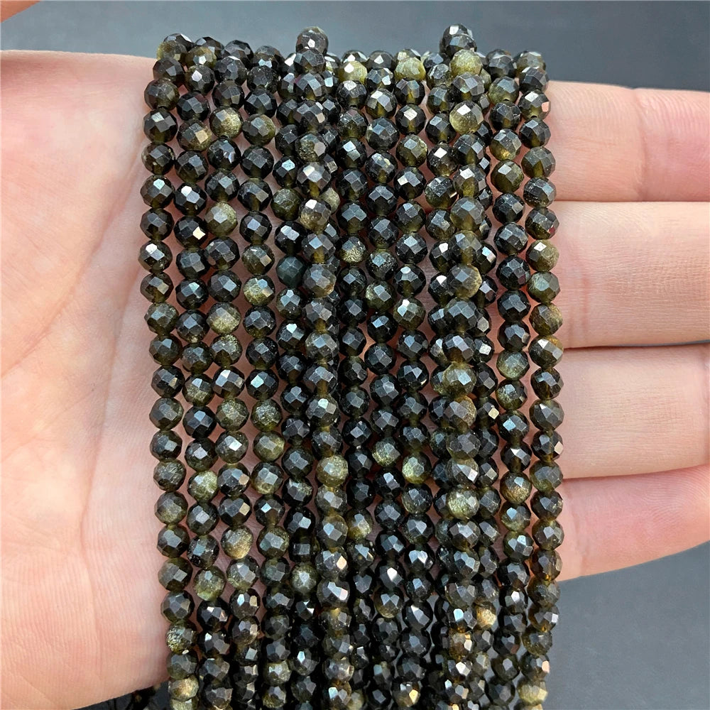 2mm 3mm 4mm Faceted Natural Stone Pink Rose Quartzs Crystal Beads Round Amethysts Loose Beads for DIY Jewelry Making Necklace