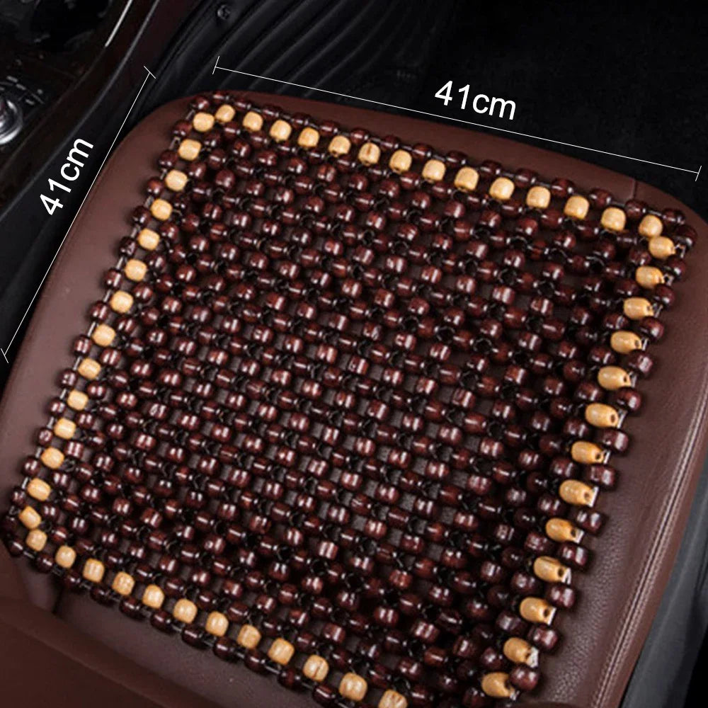 Car Seat Cushion Summer Breathable Cooling Wood Bead Seat Cover Pad Office Massage Cushion Air Ventilation Mesh Mat Cushion Pad