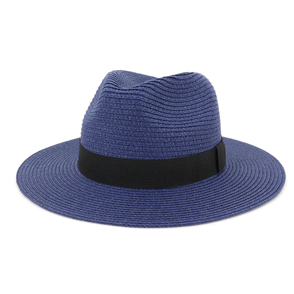 Large Size 60CM Summer Panama Hats For Women Men Wide Brim Beach Jazz Hat Cooling Ladies Sun Straw Hat