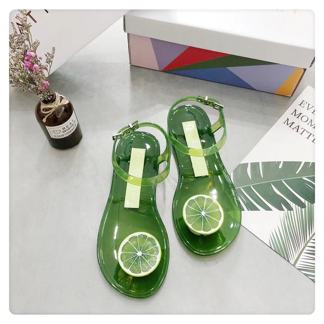 Brand Women Fashion Fruit Summer Sandals Ladies Soft Sole Lemon Jelly Slides Girl Hot Sale Flipflop  SM054