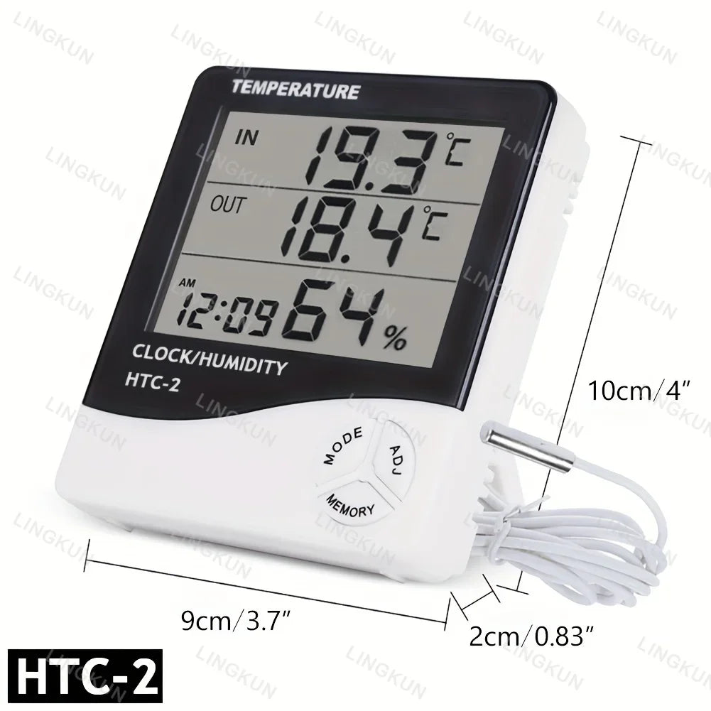 Indoor LCD Digital Thermometer Hygrometer - Electronic Temperature & Humidity Meter Sensor Gauge Weather Station for Home