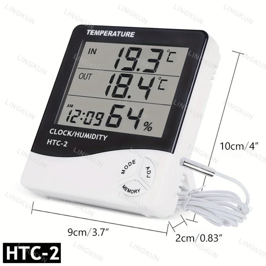 Indoor LCD Digital Thermometer Hygrometer - Electronic Temperature & Humidity Meter Sensor Gauge Weather Station for Home