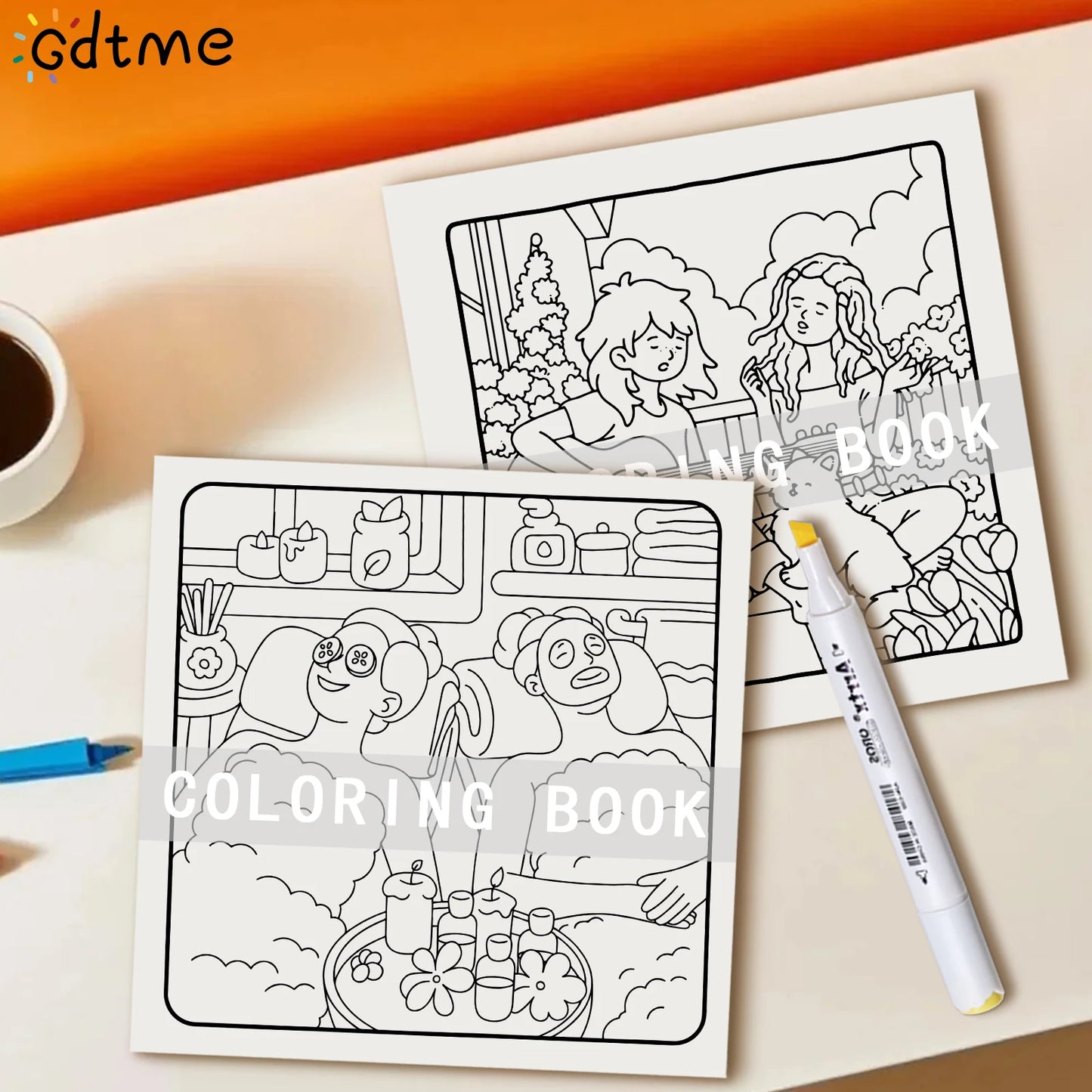 COZY BESTIES: Coloring Book for Adults And Kids Featuring Cute Cozy Daily Activities for Relaxation DIY Painting Drawing Gift
