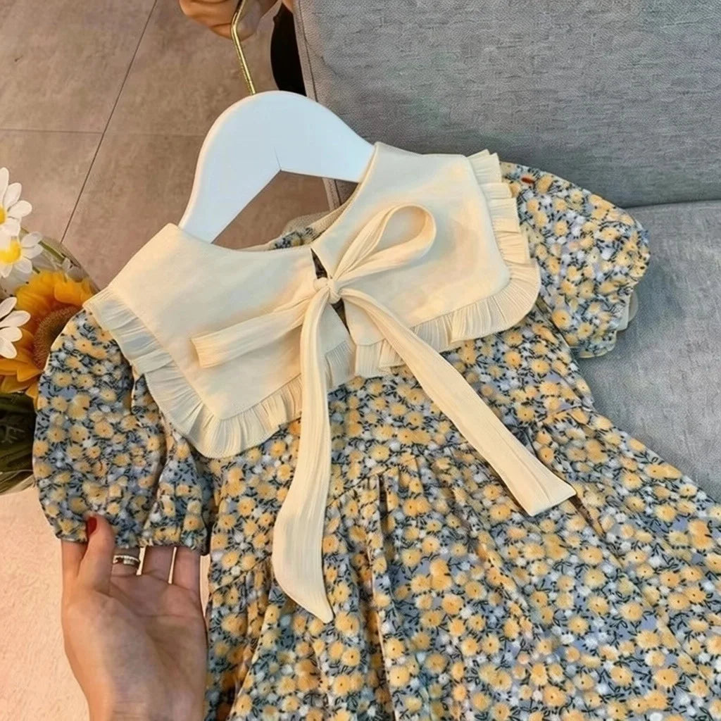 Girls' Floral Dress, Summer Hot-Selling Style, Internet Celebrity Children's Dress, Stylish Little Girl Dress