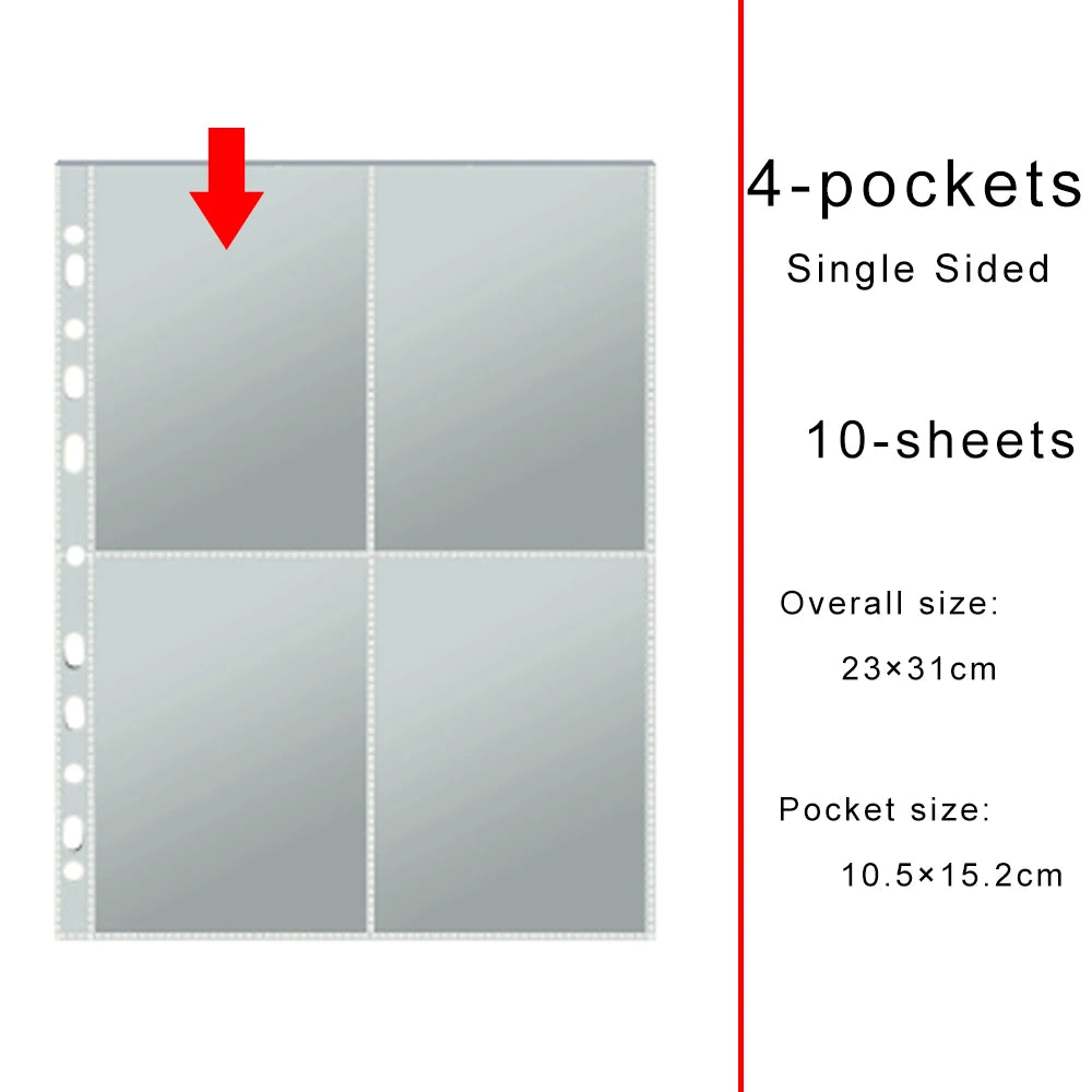 A4 Laser PU Leather Binder Scrapbook with Magnetic Closure & D-Shaped Metal Rings 11-Hole Pages for Photos, Cards, Tickets, Coin