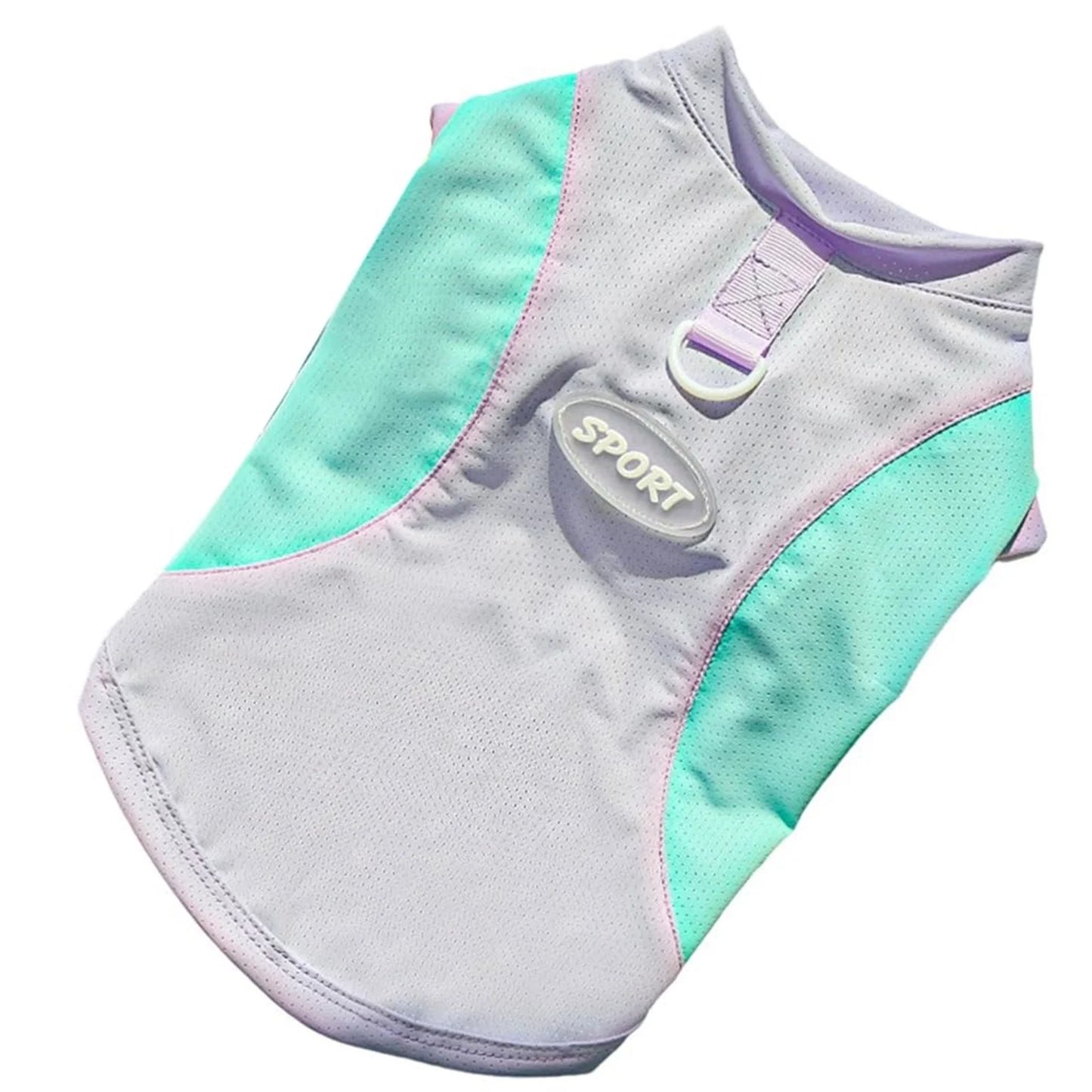 Cute Mesh Vest Pet Clothes 2026 New Ice Silk Cooling Puppy Vest Quick Drying Summer Pet Costume Large Size Splicing Clothes