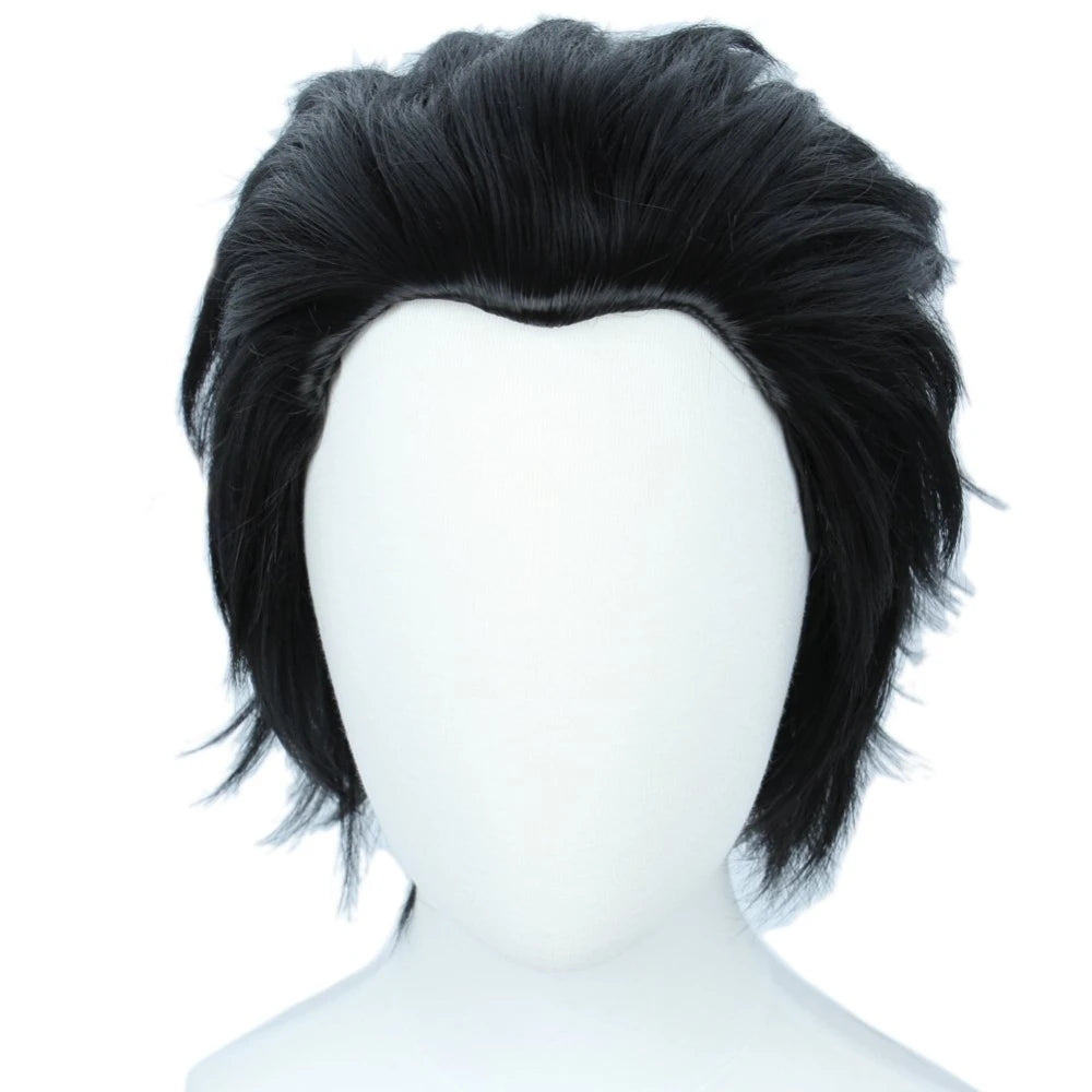 Short Straight Cosplay Wig Halloween Costume Wig Party Costume Men Boy Black Anime Wigs cosplay costumes