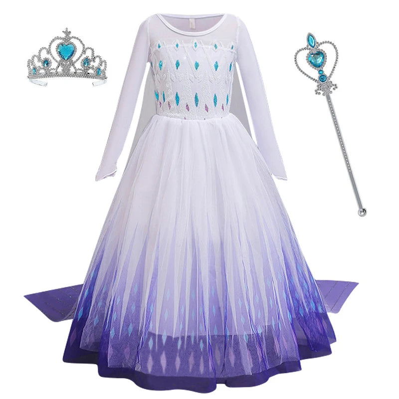 Anna Elsa Princess Girls Dress Up Winter Snow Queen Costume Carnival Party Halloween Kids Carnival Birthday Party Clothes