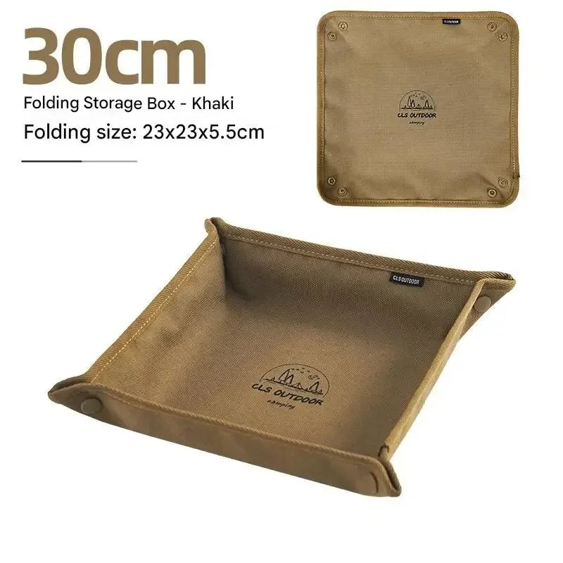 Camping Storage Tray Home Travel Storage Box Outdoor Camping Portable Folding Table Stacked Square Clutter Storage Tray