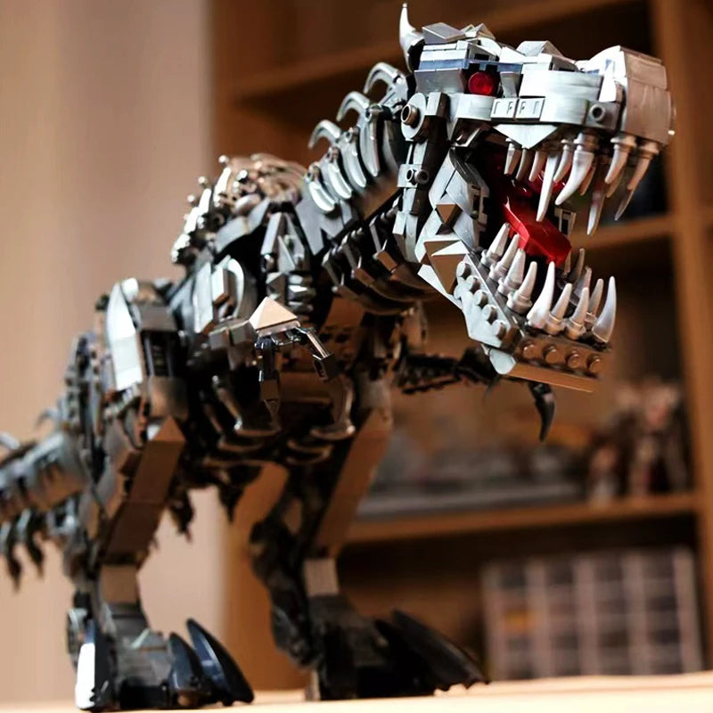 Jurassic Park Dinosaur World Large Mechanical Tyrannosaurus Rex Building Blocks T-rex Model With Lights Bricks Toys For Kid Gift