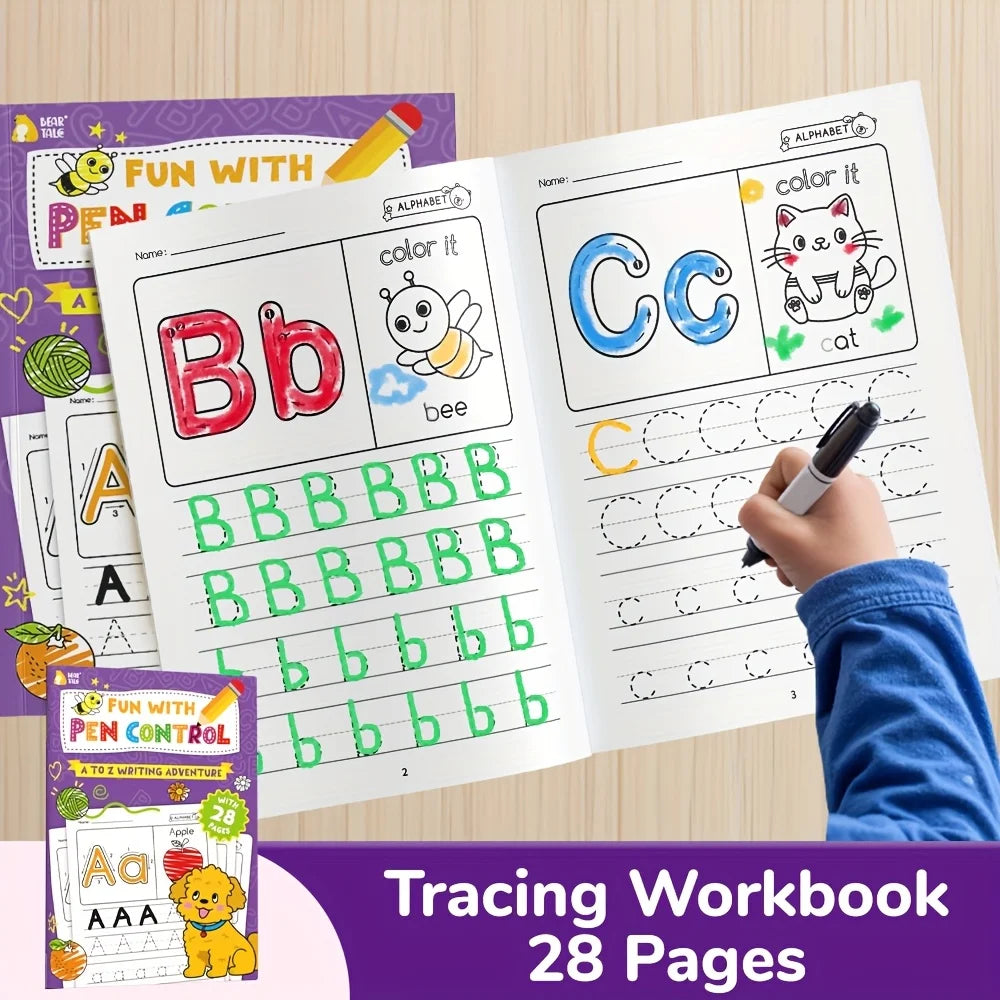 Preschool Learning Activities Educational Workbook Alphabet Letter Tracing Color Books for Kids ABC Busy Book for Boys Girls