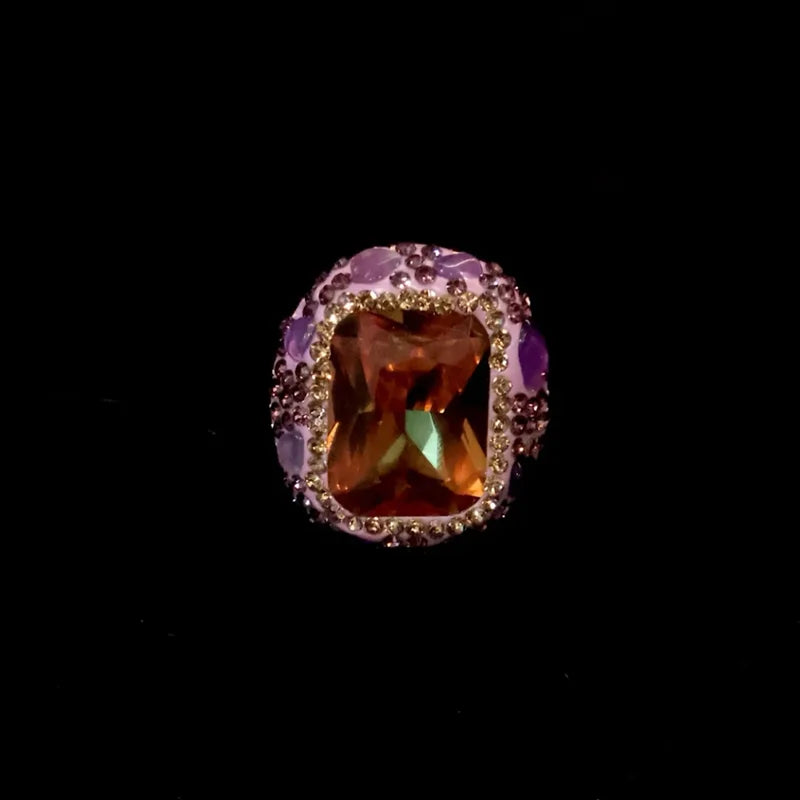 Natural Amethyst Freshwater Pearl Finger Rings Handmade Rhinestone Quartz Sudan Stone Jewelry for Women Mix Design Gemstone