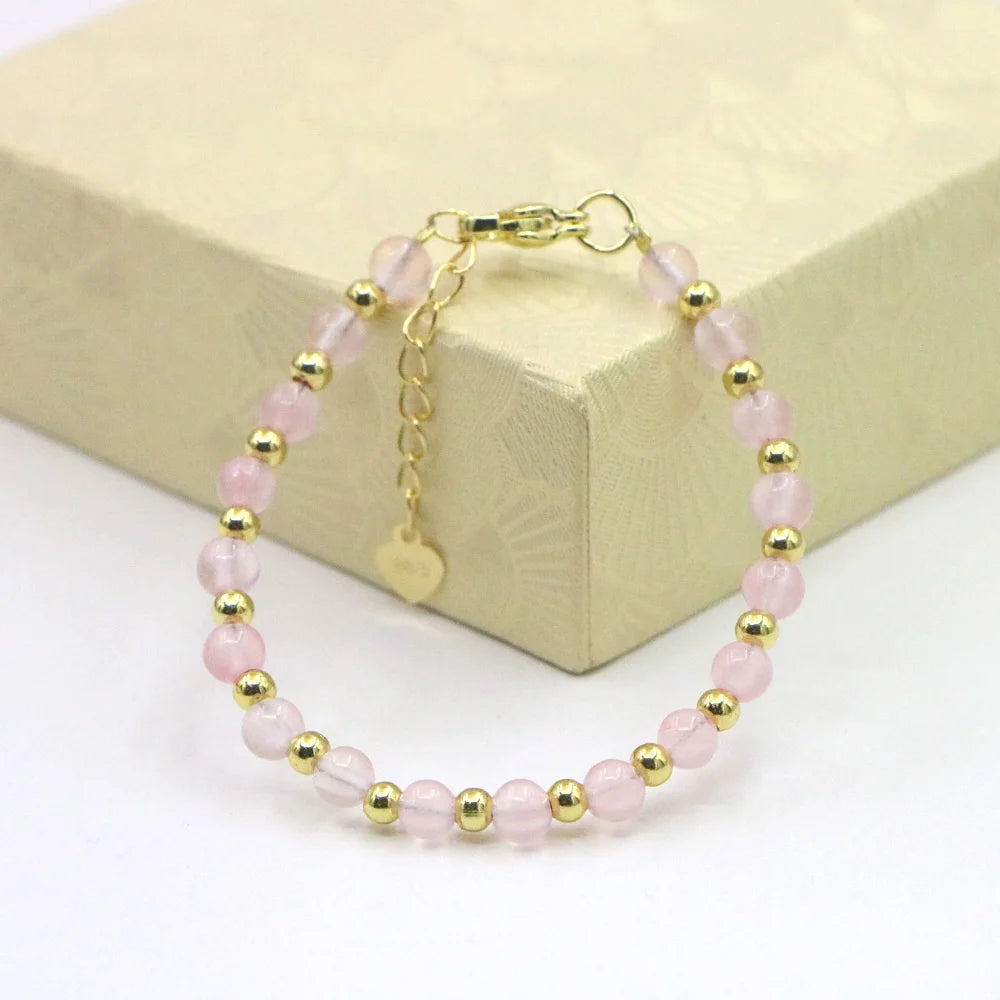 Lovely Baby Baptism Bracelet Natural Stone Crystal Lobster Clasp Parts Yoga Christmas Wedding Girls Gift Jewelry Charm Fashion