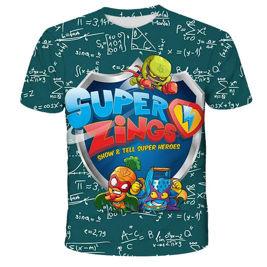 Super Zings T Shirt Kids Toddler Anime Game Streetwear Short Sleeve Children's T-Shirt Superzings Tshirt Children Clothes Tops
