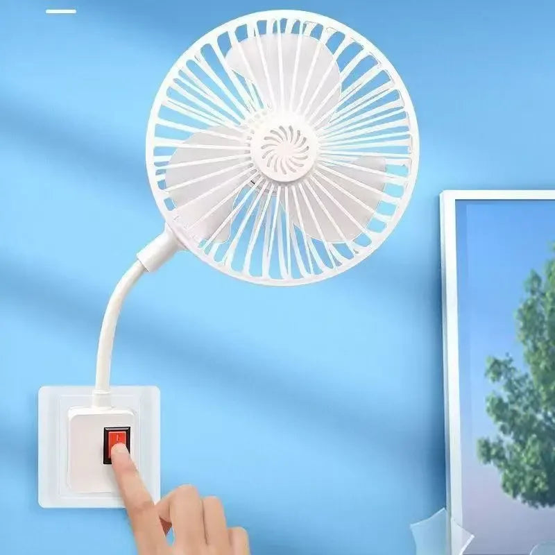 New European Union Small Cyclone Portable Electric Fan Silent Cooling Wall Mounted Dormitory Office Kitchen Summer Essentials