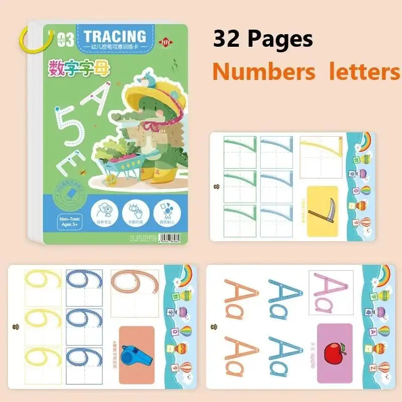 Magical Tracing Workbook Educational Montessori Books for Children Pen Control Training Reusable Calligraphy Copybook for Kids