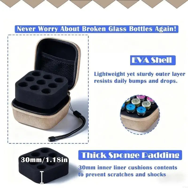 9 Slot Cooling Vial Storage Box For Refrigerator Organizes Vials Securely Protectors Case for Home Use 87HA