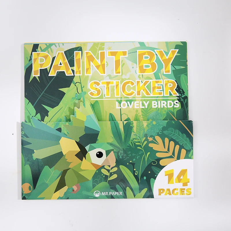 Mr Paper 12pcs/bag Sticker Book Students' Handmade 3D Geometric Collage DIY Stickers Early Educational Stickers For Journal