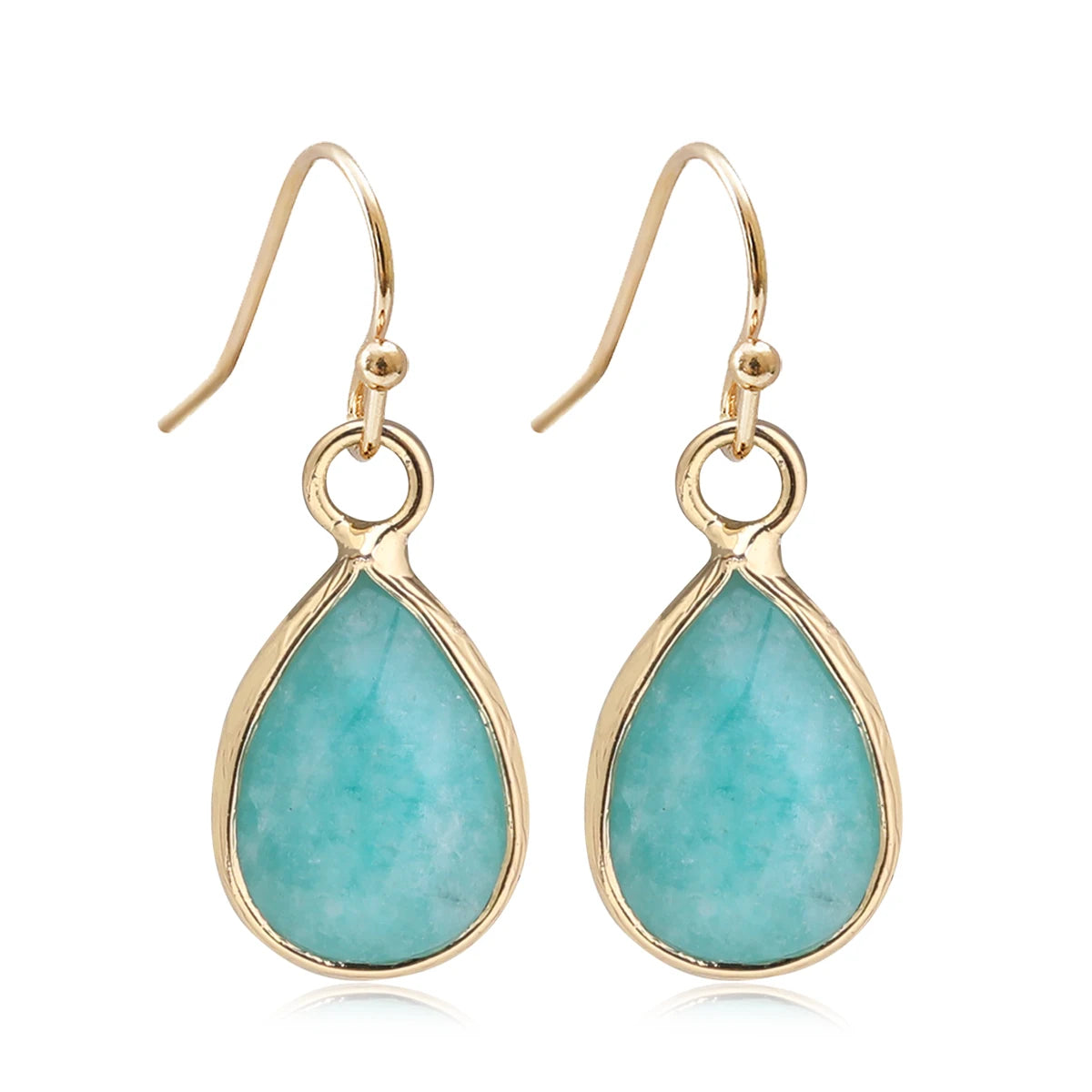 Waterdrop Natural  Stone Dangle Labradorite Earrings for Women Newly Designed  Female Daily Wear Wholesale Dropshiping