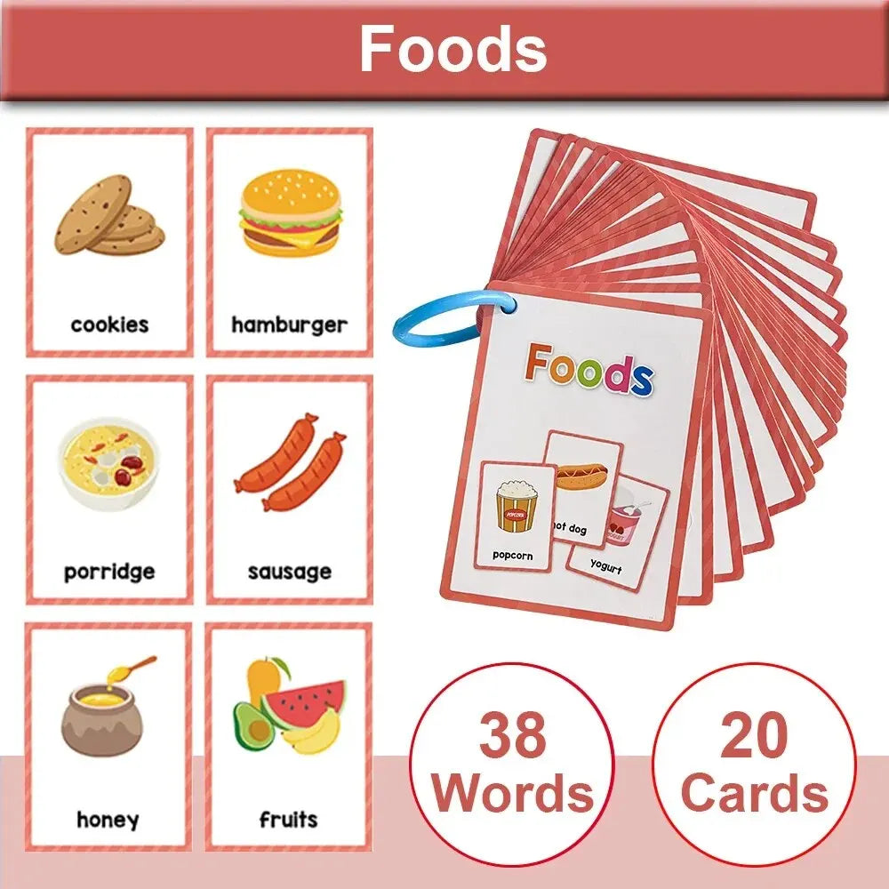 Montessori Kids Learning English Words Cards Kindergarten Teacher Early Education Teaching Aids Vocabulary Classroom Supplies