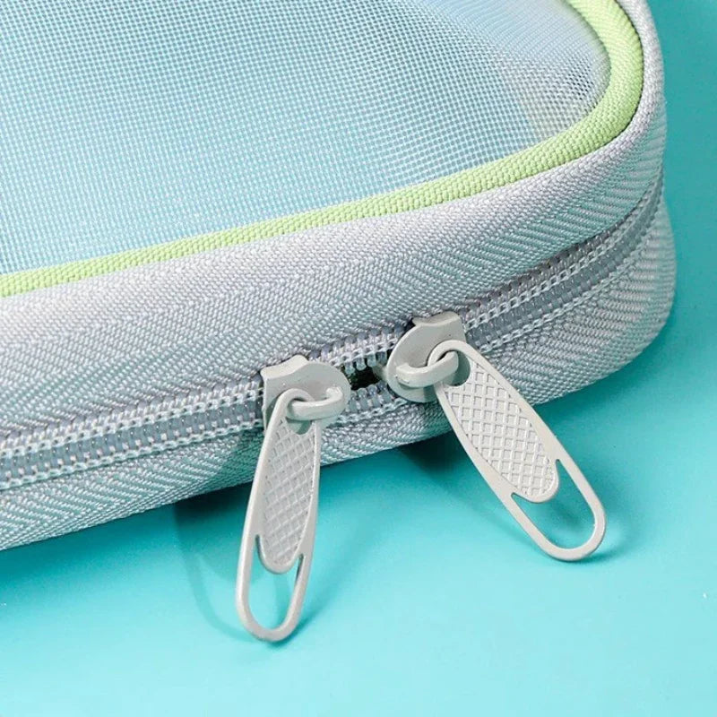 Large Capacity Double-layer A4 Stationery Organizer Storage Bag With Zipper Folders School Office Supplies