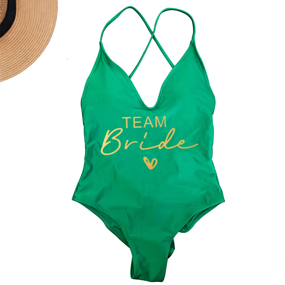 Sexy Padded One Piece Swimsuit Women Team Bride Swimwear Bikini Summer Bathing Suit Plus Size Beachwear Bachelorette Party Lady