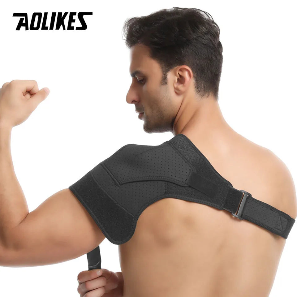 AOLIKES New Shoulder Brace Adjustable Shoulder Support With Pressure Pad for Injury Prevention, Sprain,Soreness,Tendinitis
