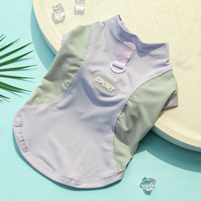 Summer Cooling Vest Thin Pet Dog Clothes Breathable Mesh Dog T Shirt Chihuahua Bichon Dog Clothing Cat Vests Puppy Undershirts