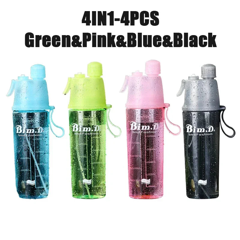 1/2/4PCS Plastic Spray Cup Summer Outdoor Sports Water Bottle Hydration Cooling Spray Cup Travel Portable Water Cup Gift Cups