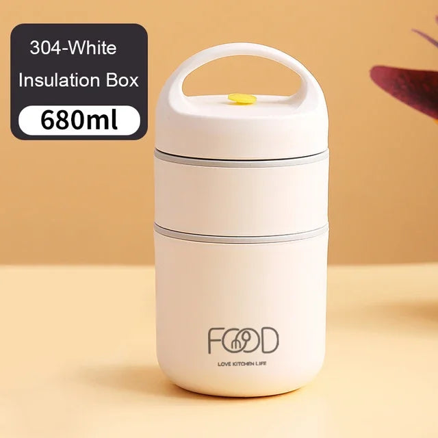 Vacuum Thermal Lunch Box Stainless Steel Insulated Lunch Bag Food Warmer Soup Cup Thermos Containers Lunch Box for Kids Tupper