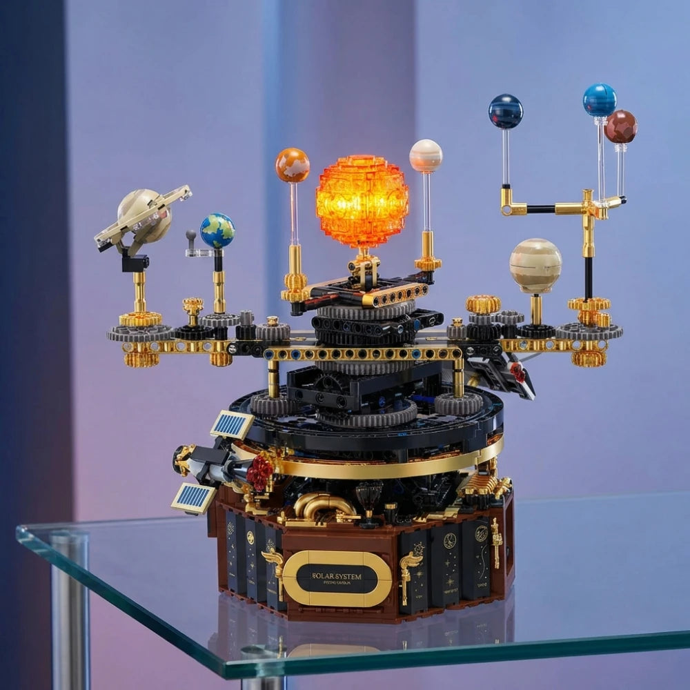 Space Planetarium Solar System Building Blocks, 1098pcs Technical STEM Electric Manual Science Model, MOC Light, Gift Box