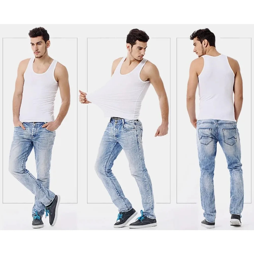 Four Seasons Men Pure Cotton Vest Youth Fit Sports Fitness Middle-aged Casual Sleeveless Top