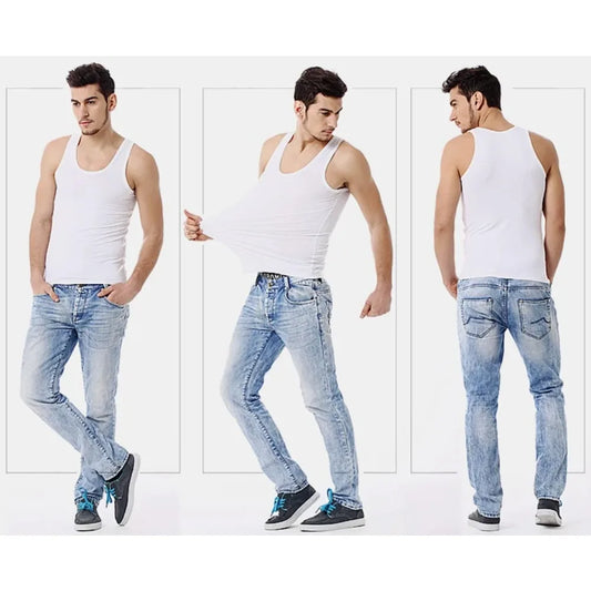 Four Seasons Men Pure Cotton Vest Youth Fit Sports Fitness Middle-aged Casual Sleeveless Top