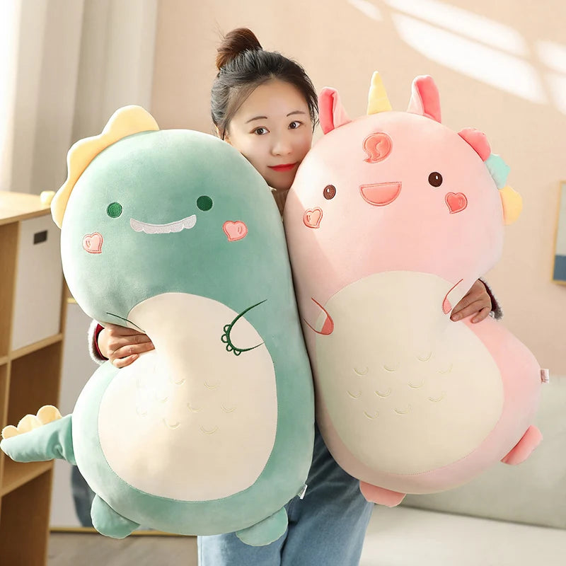 45/60CM Squishy Toy Kawaii Animal Fat Dinosaur Shiba Inu Dog Pillow Plush Toys Cute Rabbit Doll Girls Bed Sleeping Cushion