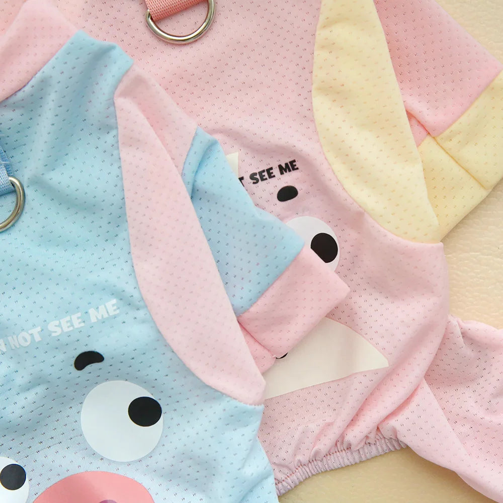 Dog Summer Four Leg Clothes Ice Silk Cool Pet Cool Clothes with Traction Rope Buckle Cooling Pet Clothes