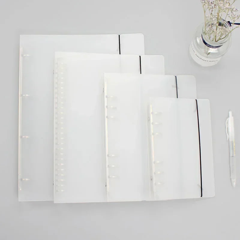 A5/A6A/A7 Transparent Loose Leaf Binder Notebook Cover Zipper Bag Note Book Journal Planner Accessories Stationery Supplies New