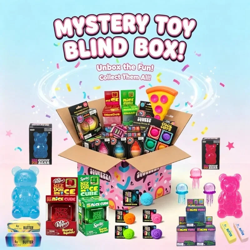 2026 Hot Cute Cube & Ocean Squishy Blind Box, Random Surprise Squeeze Toys, 1Pcs Guaranteed Lucky Stress Relief Fidget Toy Set