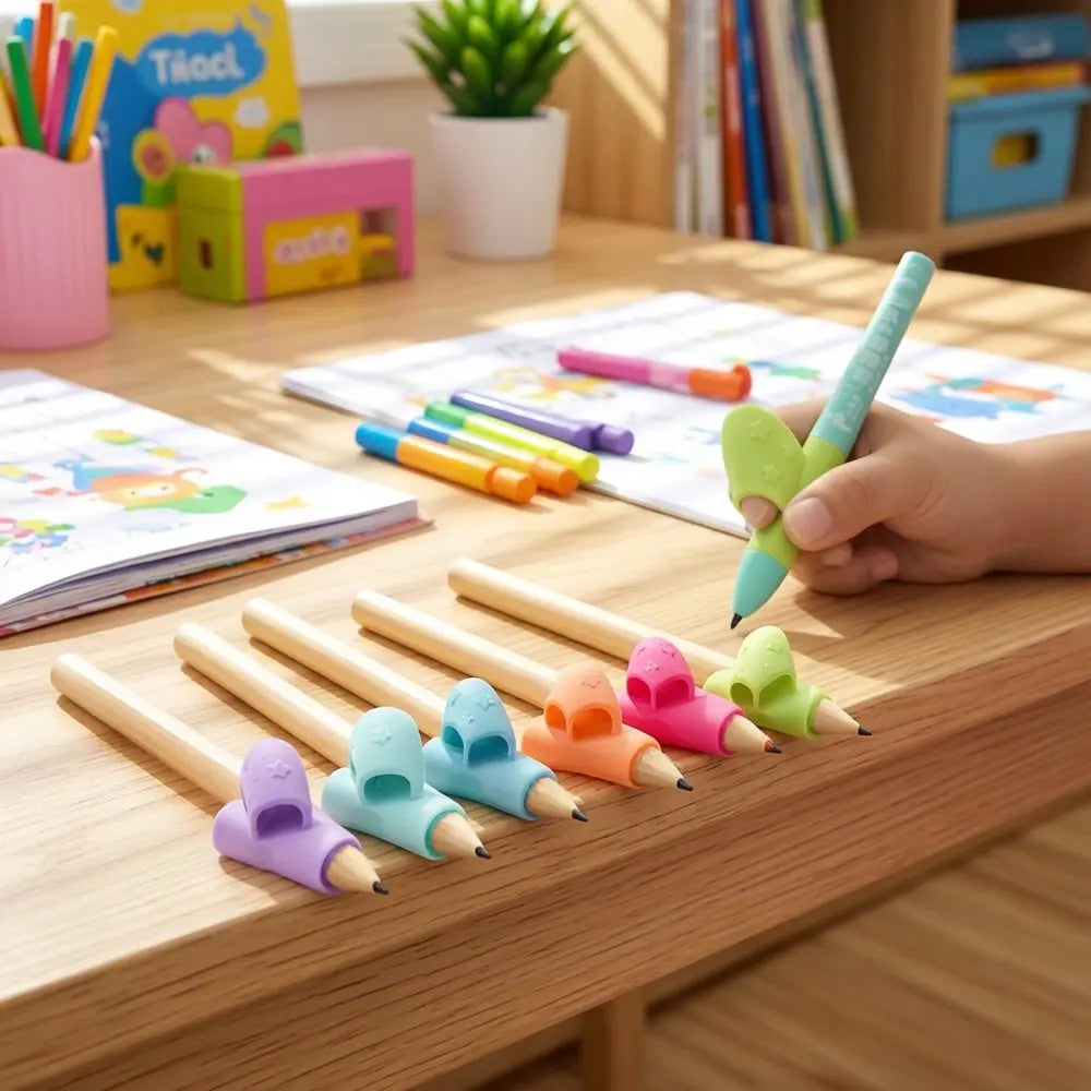 3pcs Pencil Grip Writing Corrector Posture Correction Tool Ergonomic Finger Trainer Children Pen Writing Grip Holders for Kids