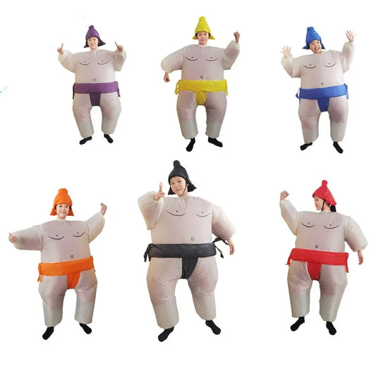 Inflatable Sumo Wrestler Costume for Kids & Adults – Funny Blow-Up Suit in 5 Colors