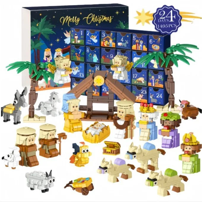 Hot Christmas Series Advent Calendar Gift Box 24Days Countdown Calendar Box Christmas Tree Bricks Model New Years Xmas Gift
