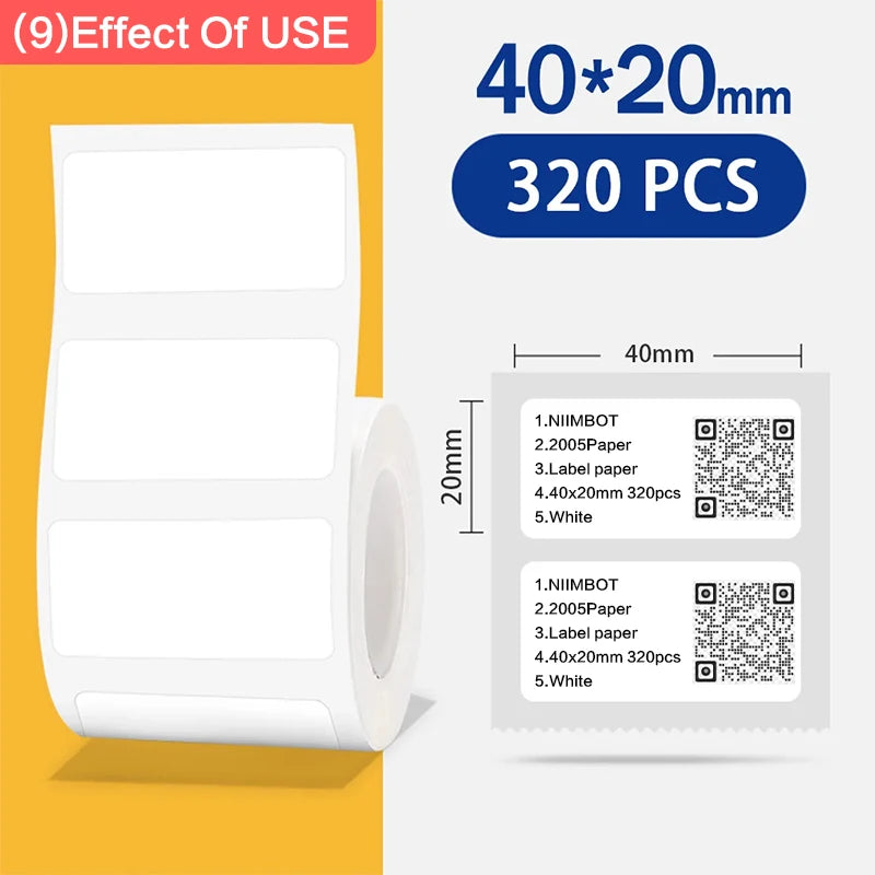 Niimbot 1Roll B1 White Sticker Waterproof Paper Adhesive Label White Anti-Oil For B1 B21 Mini Portable Thermal Printer Tape
