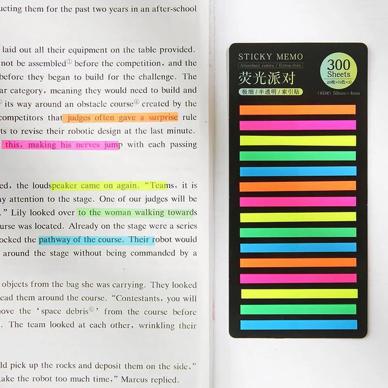 300 Sheets Rainbow Color Index Memo Pad Sticky Notes Paper Sticker Posted It Notepad Bookmark School Supplies Kawaii Stationery