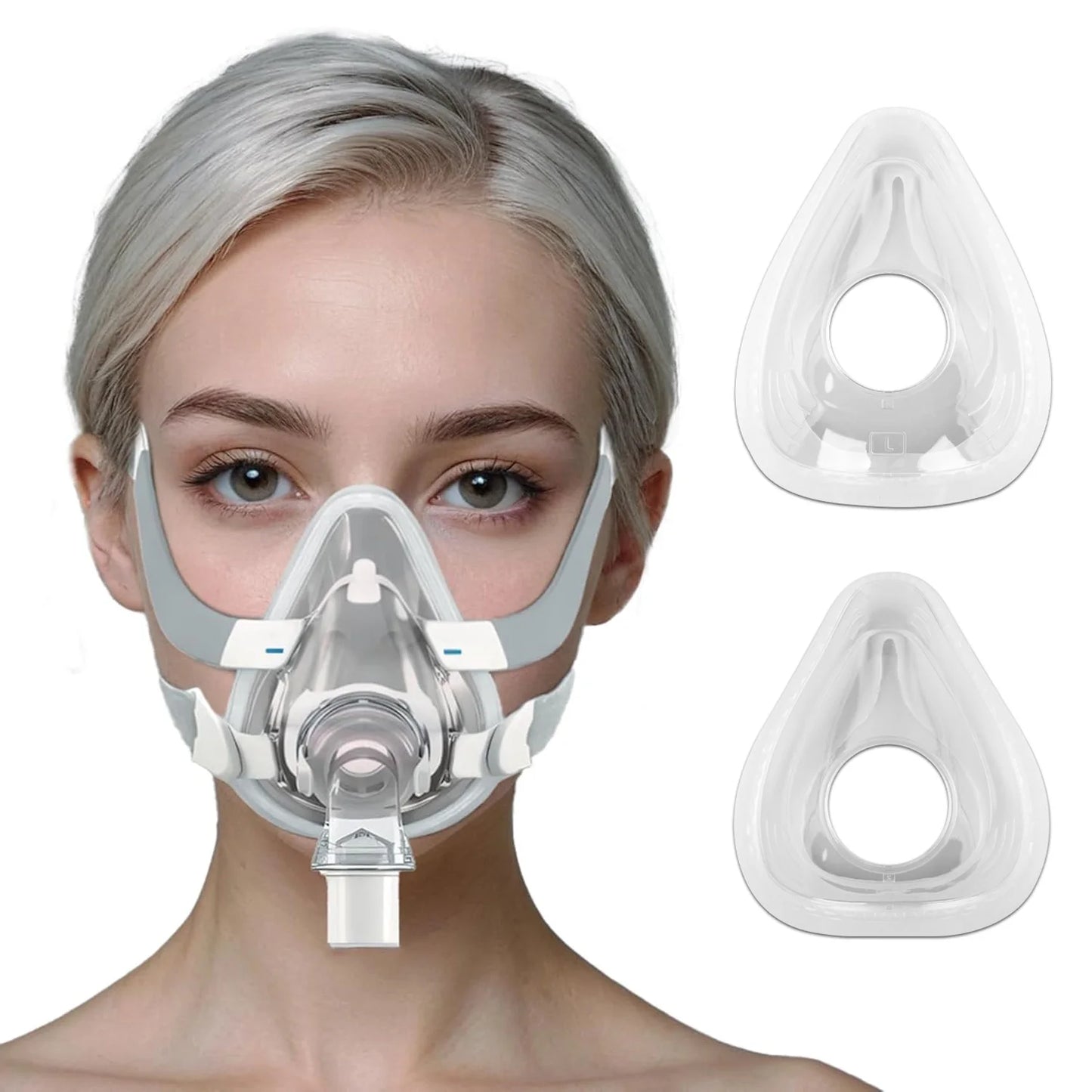 2/1pcs CPAP Mask AirFit F20 Masks Full Face Replacement Cushion, Reliable Seal & Softer Fit, Compatible with Resmed Airfit F20