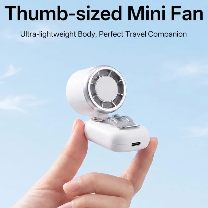 Rechargeable Hat Clip Fan 3-Speed Hands-Free Cooling Portable Clip-On Blower for Summer Beach Camping Travel Hiking Outdoor