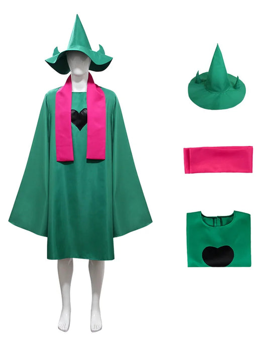 Undertale Ralsei Cosplay Hoodie Cloak Top Deltarune Cosplay Cape Outfit With Hat Scarf      Halloween Costume