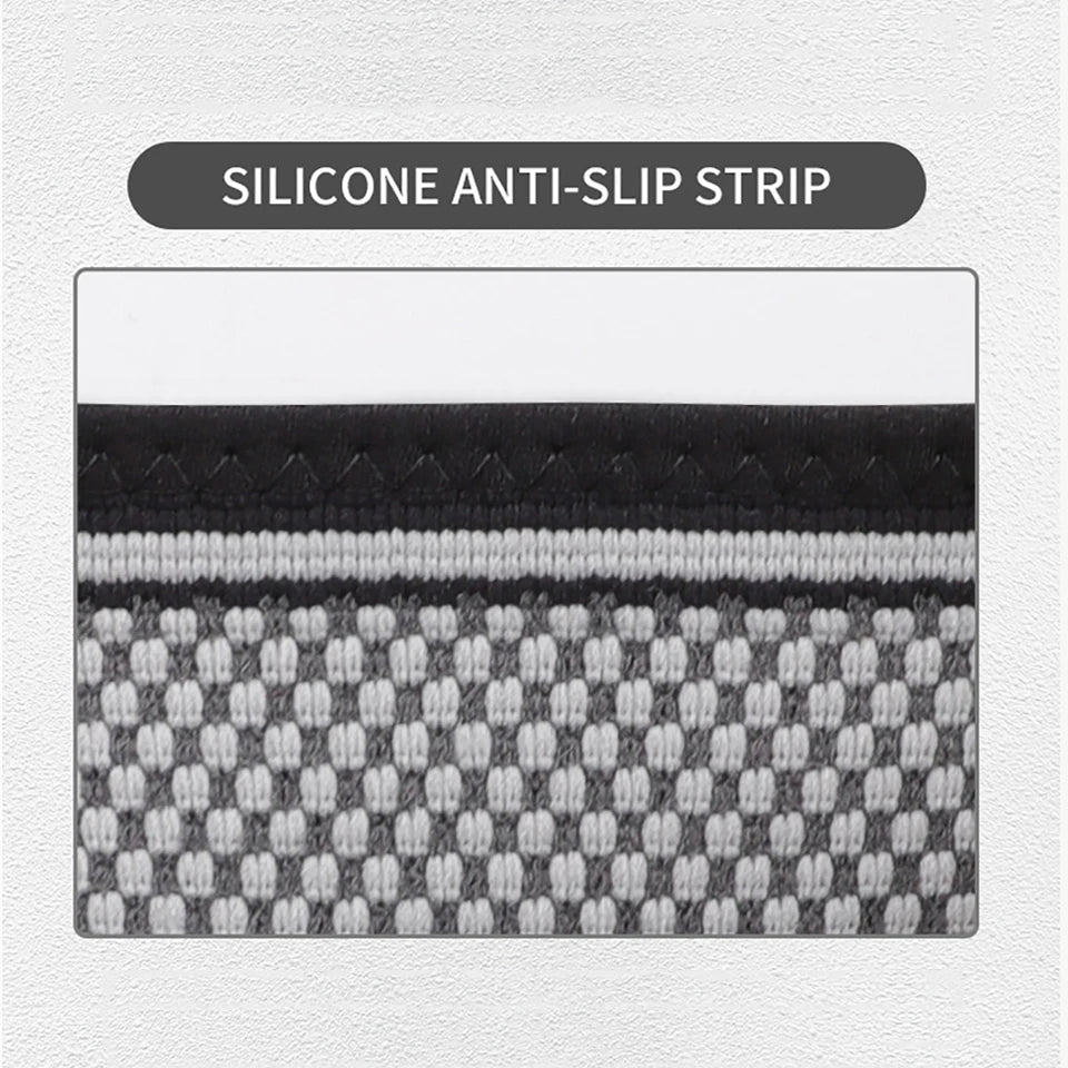 Knitted Knee Pads Elastic Compression Silver Fiber Silver Ion Tightly Wrapped Joint Pain Meniscus Injury Silicone Anti-slip