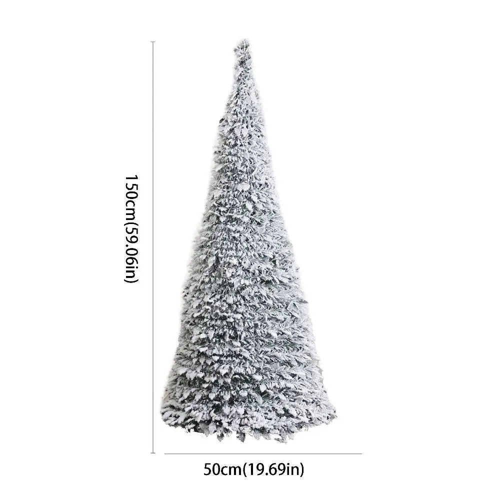 Snow Flocking Christmas Tree Snowy Decor Space Saving Collapsible Tree New Design With LED Realistic Christmas Tree Home Decor